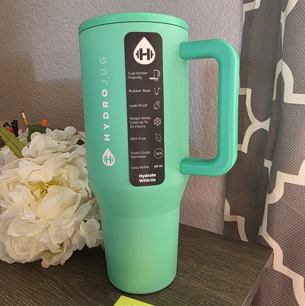 HydroJug Ghost Mint Green Insulated Travel Tumbler with Handle